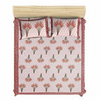 Jaipuri Hand Block Printed Traditional 144TC Cotton Double/Queen Bedsheet with 2 Pillow Covers