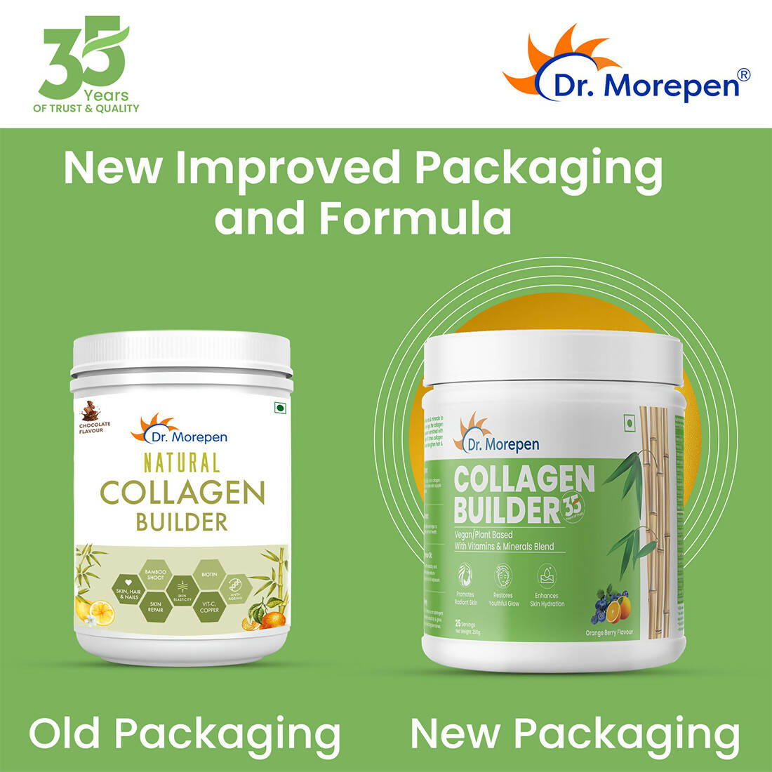 Dr. Morepen Natural Collagen Builder - Orange Berry Flavour - Distacart
