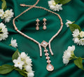 Jewel City Exquisite Rose Gold Plated American Diamond Necklace Set