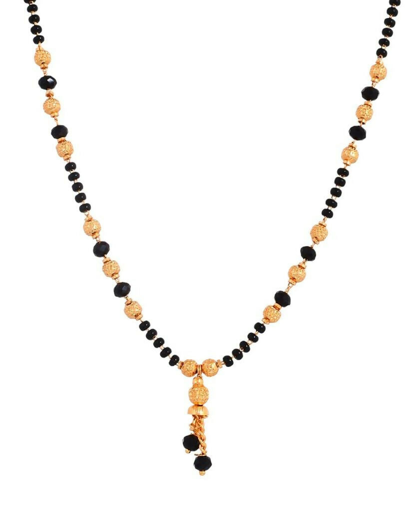 VOJ Gold Plated Round Design Beaded Chain Mangalsutra - Distacart