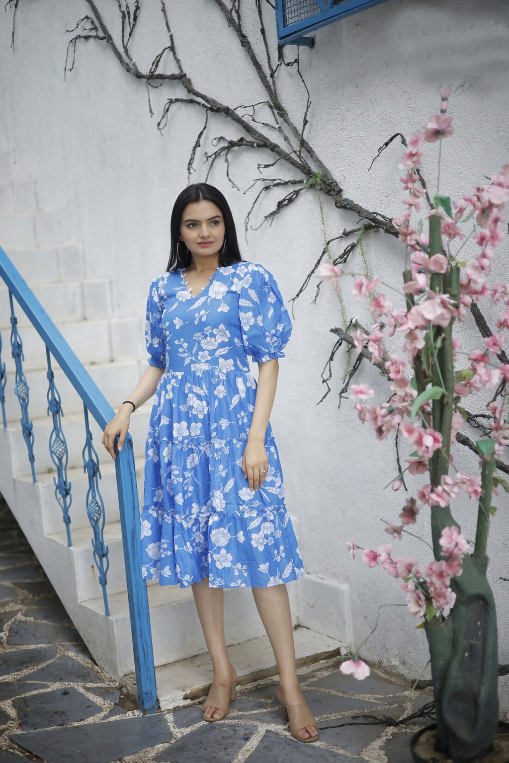 Aayaa Designer Printed One Piece Dress - Multi Color