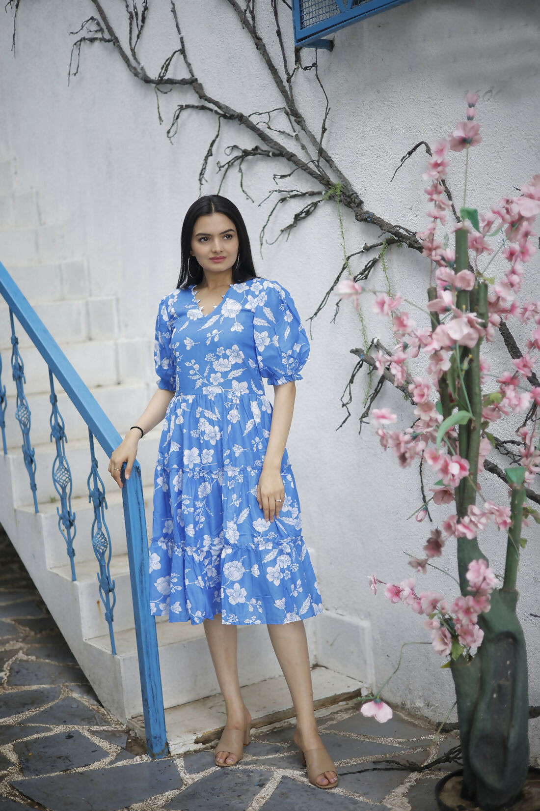 Aayaa Designer Printed One Piece Dress - Multi Color