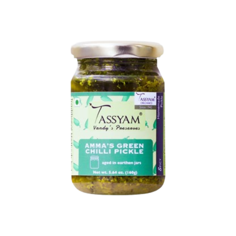Tassyam Organics Green Chilli Pickle - Distacart