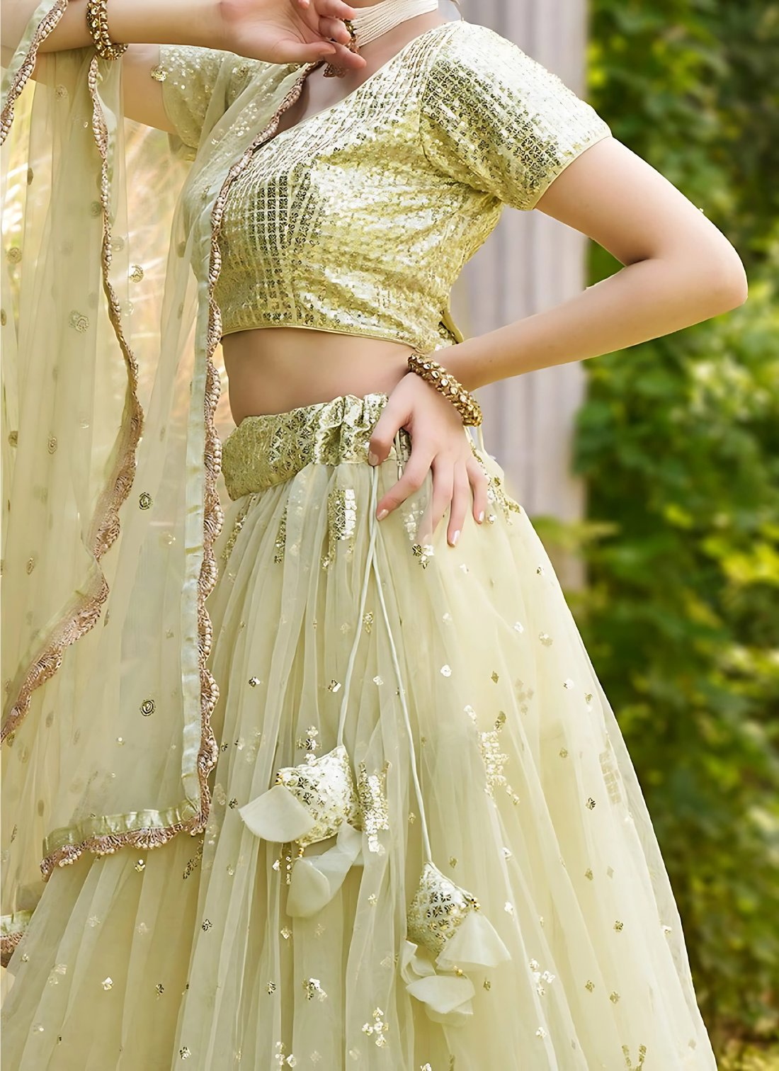Lehenga Mart Designer Wedding Lehenga Choli For Women - Pista
