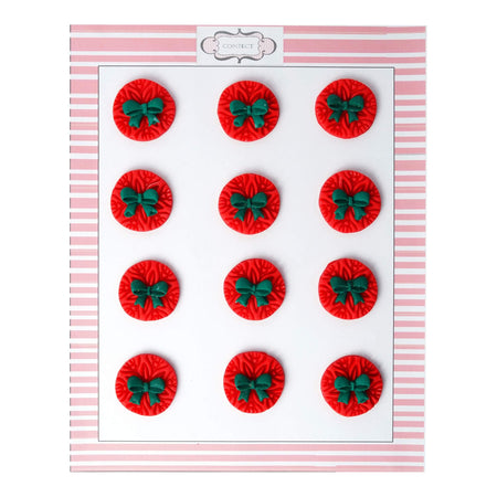 Confect Red Medallions | Edible Christmas Topper