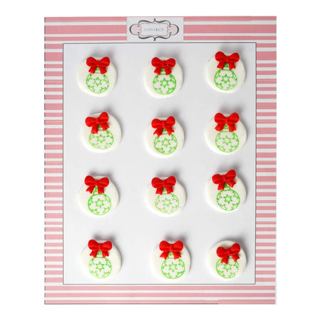 Confect Christmas Bauble Green & Red | Edible Christmas Topper
