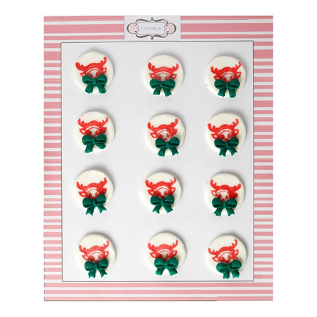 Confect Christmas Reindeer Red & Green | Edible Christmas Topper