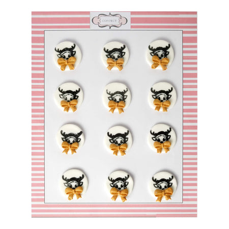 Confect Christmas Reindeer Black & Gold | Edible Christmas Topper
