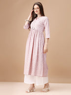 Bandhani Printed Flared Tie Up Neck Kurta, Multicolor - Hiral Fashion - Distacart