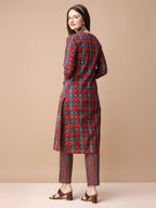 Printed & Little Mirror Embellished Kurta With Pant & Dupatta, Multicolor - Hiral Fashion - Distacart