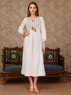 Embroidered Flared Rayon Kurta, Multicolor - Hiral Fashion