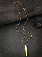NVR Men Gold-Polished Geomatric Pendent With Chain