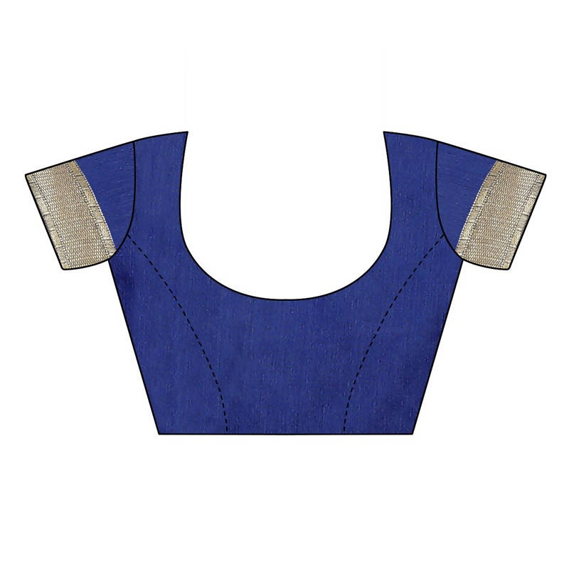 Vamika Banarasi Jacquard Weaving Blue Saree (Siri Blue) Blouse