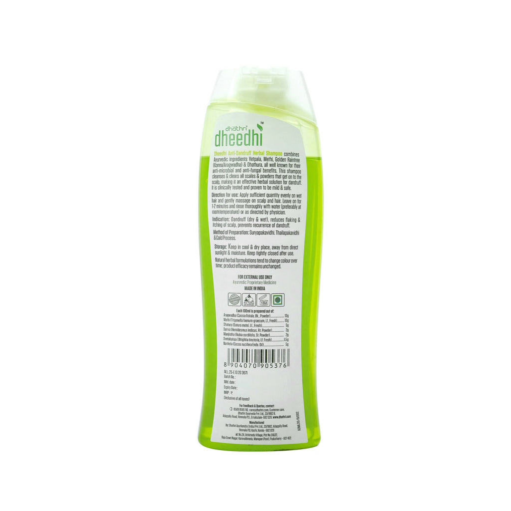 Dhathri Dheedhi Anti-Dandruff Hair Shampoo To Reduce Dandruff & Itchiness - Distacart