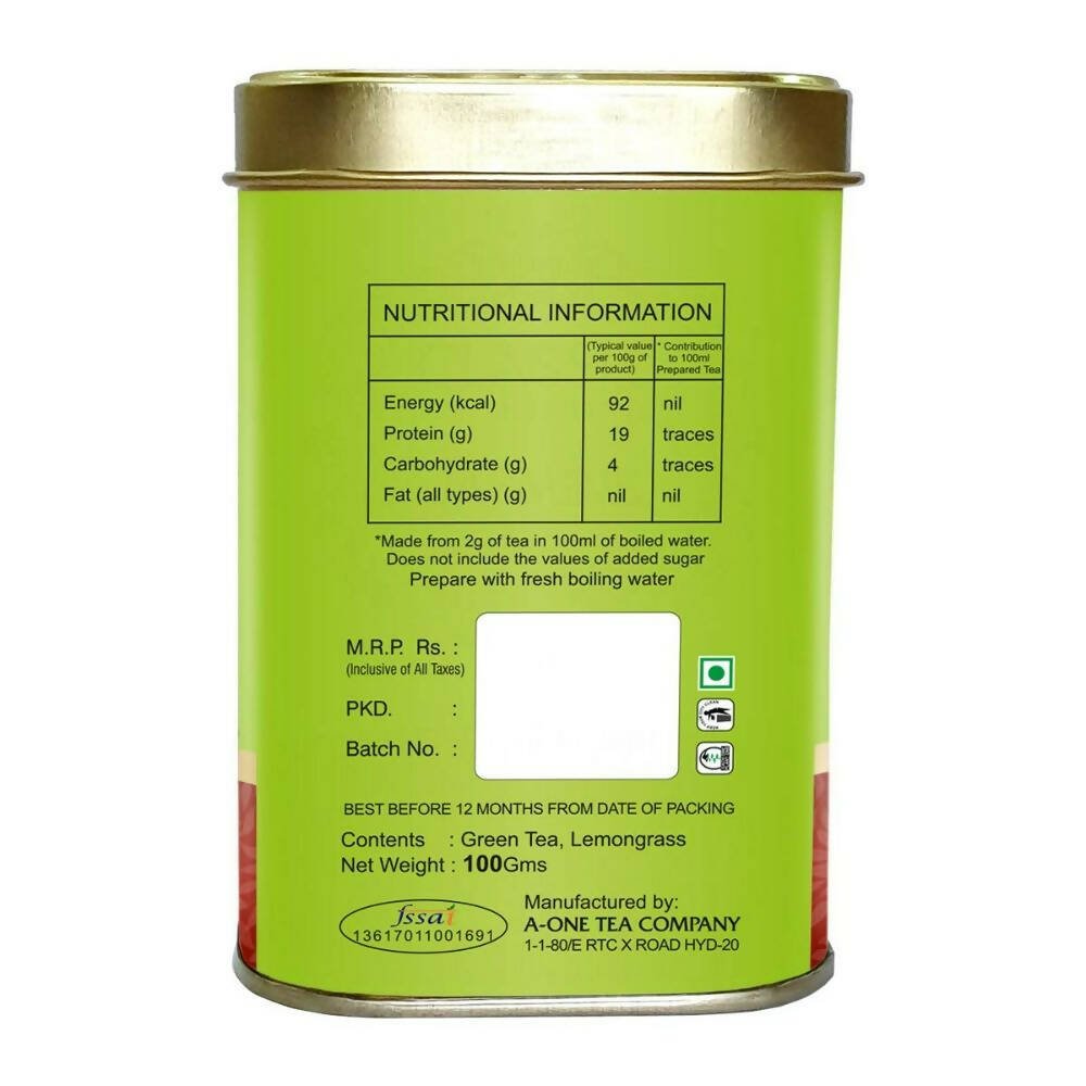 A-One Classic Premium Lemongrass Green Tea - Distacart