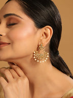 Nuyug 18k Gold-Plated American Diamonds Studded Contemporary Shaped Dangler Earrings - Distacart