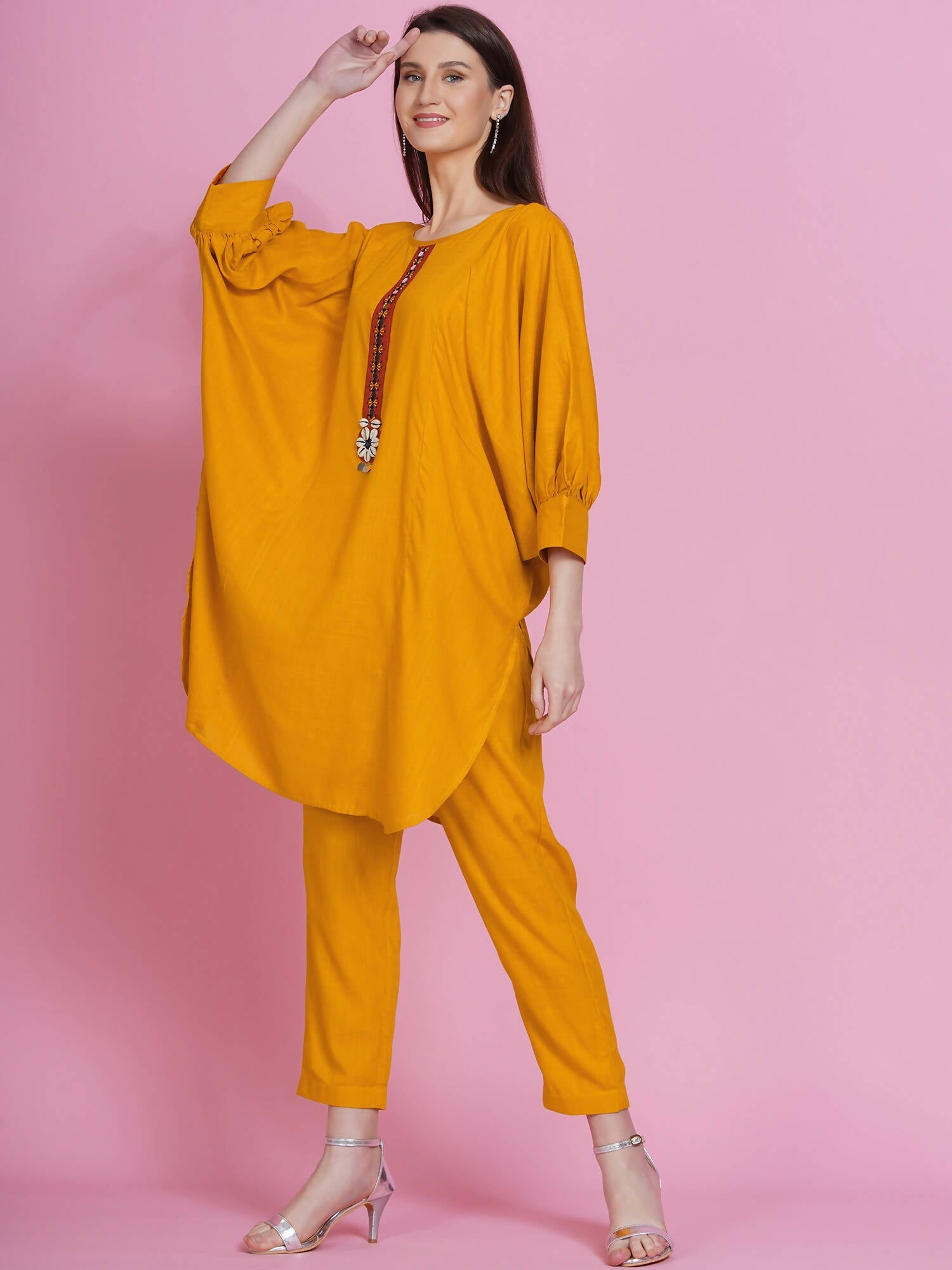 Women Republic Yellow Rayon Boxed Kurta With Pants - Distacart