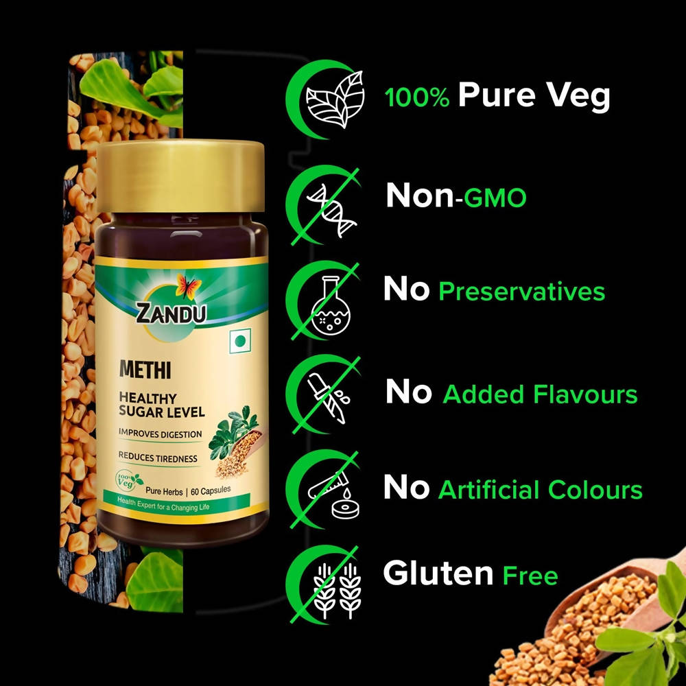 Zandu Methi Healthy Sugar Level Capsules uses