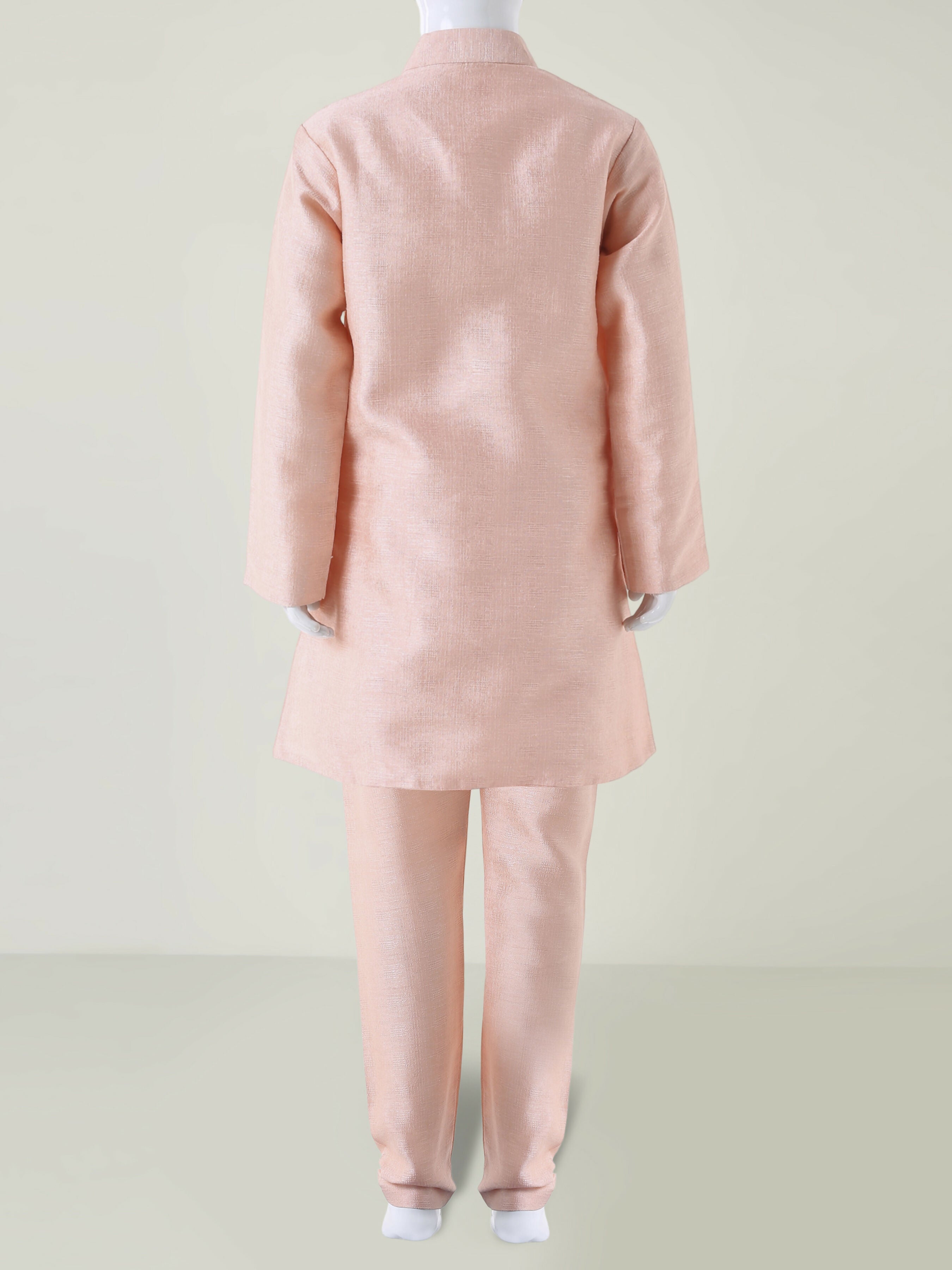 Joban Fashion Kids Island Traditional with a modern touch Nehru Jacket Full Sleeves Kurta, Pyjama Set - Peach - Distacart