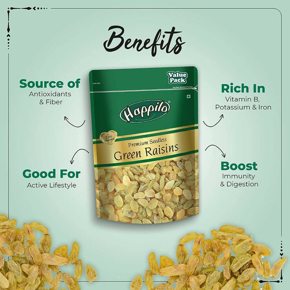 Happilo Premium Super Value Combo (Californian Almonds, Whole Cashews, Pistachios, Seedless Green Raisins) - Distacart