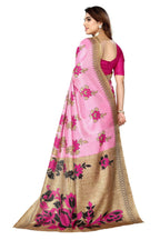 Vamika baby pink Printed Art Silk Saree