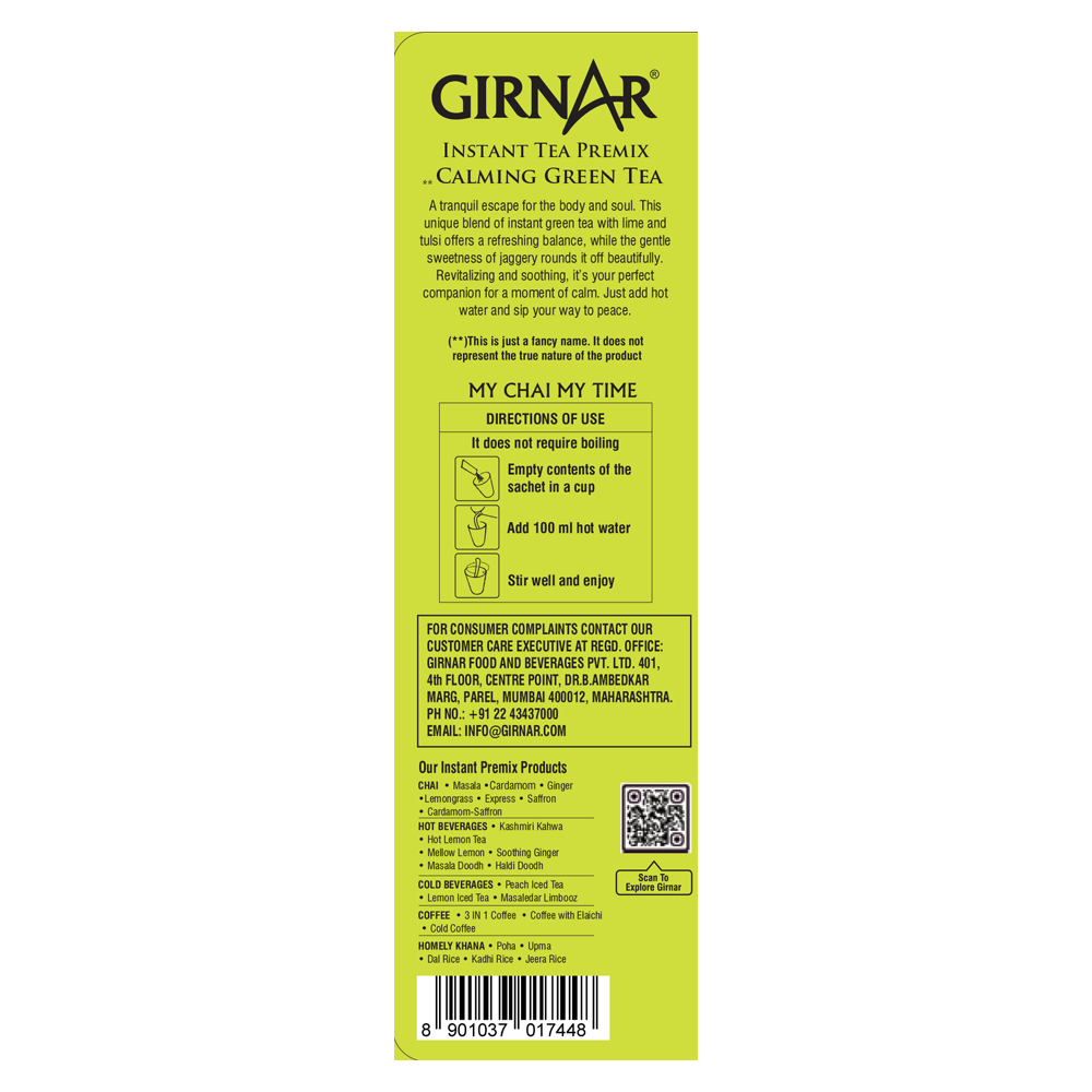 Girnar Instant Premix Calming Green Tea - Distacart