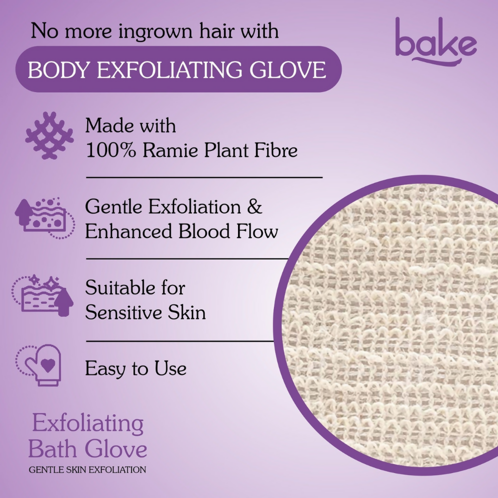 Bake Tan Removal Exfoliating Bath Kit - 100% Ramie Plant Fibre Gloves + Kojic Acid Soap (2 Pcs) with Scrub Treatment