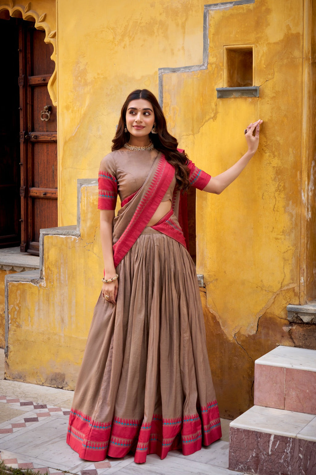 Evanik Pure Chanderi With Thread Work Lehenga Choli - Distacart