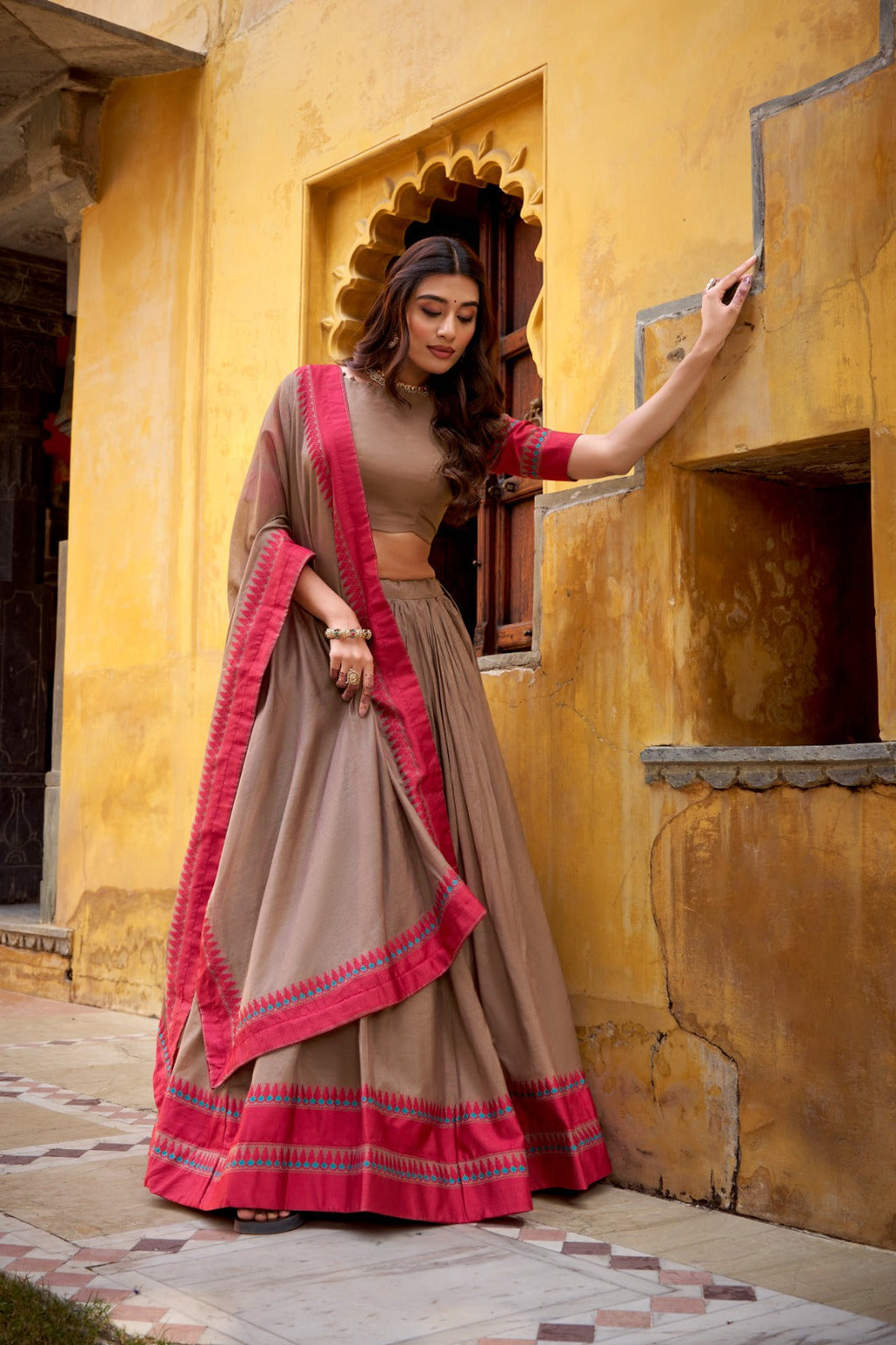 Evanik Pure Chanderi With Thread Work Lehenga Choli - Distacart