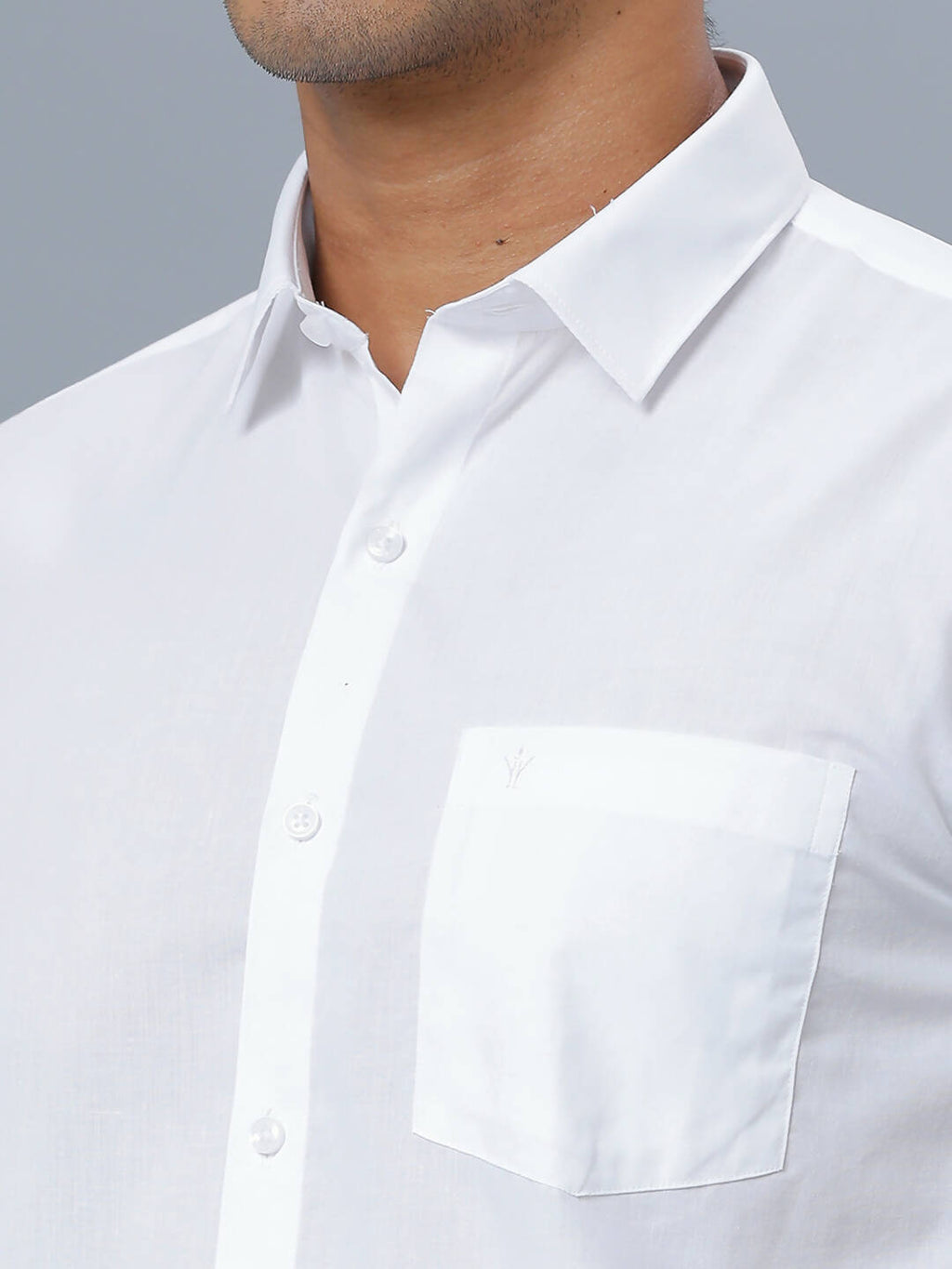 Ramraj Cotton Mens Half Sleeve Formal 100 % Cotton White Shirt