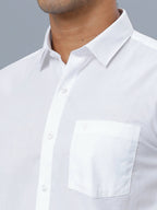 Ramraj Cotton Mens Half Sleeve Formal 100 % Cotton White Shirt