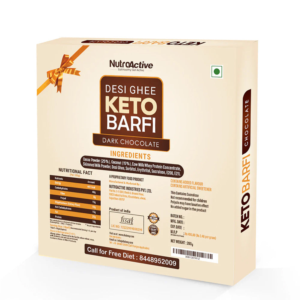 NutroActive Desi Ghee Barfi Hazelnut Chocolate - Distacart