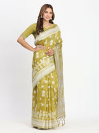 Shree Shyam Fashion Linen Cotton Purple Saree - Distacart