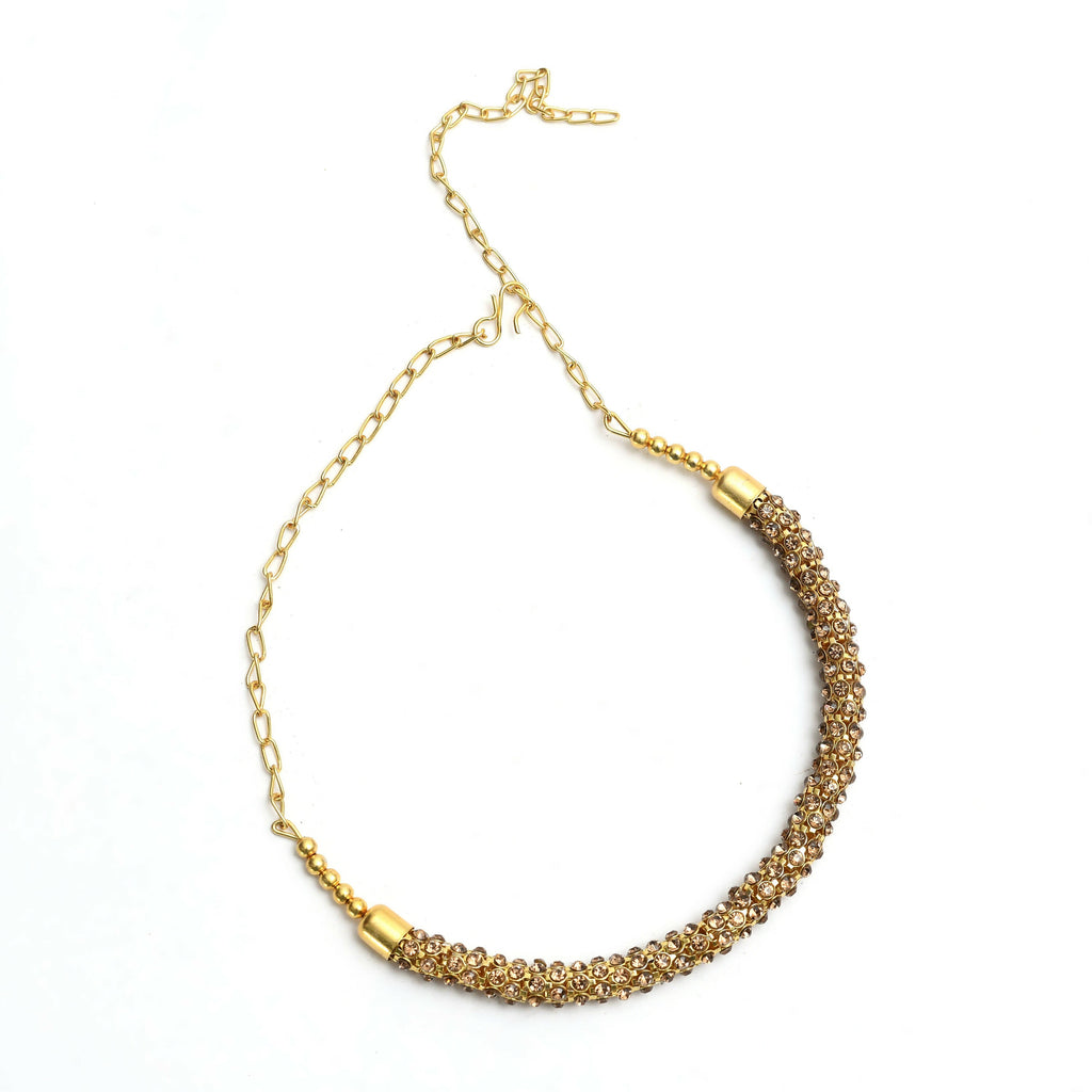 Mominos Fashion Johar Kamal Gold-Plated Brass Finish Hasli Design Choker For Women (Golden) - Distacart