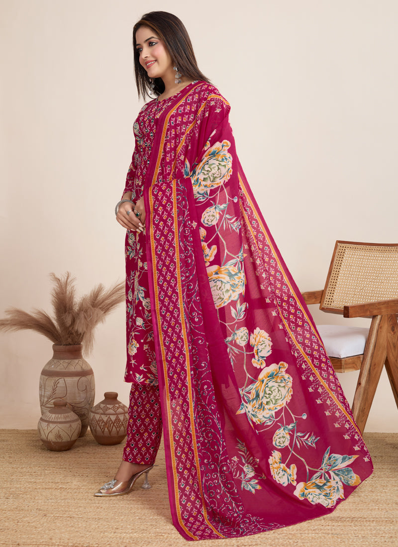 Prazu Fashion Pink Printed Cotton Blend Festival Wear Salwar Suit - Distacart