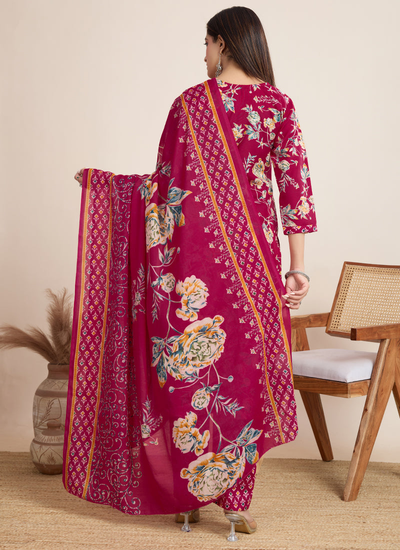 Prazu Fashion Pink Printed Cotton Blend Festival Wear Salwar Suit - Distacart