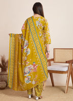 Prazu Fashion Yellow Printed Cotton Blend Festival Wear Salwar Suit - Distacart