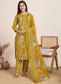 Prazu Fashion Yellow Printed Cotton Blend Festival Wear Salwar Suit - Distacart