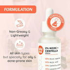 Wild Oak 2% Kojic + Centella Face Serum For Hyperpigmentation Brightening Sun Damage & Melasma Care