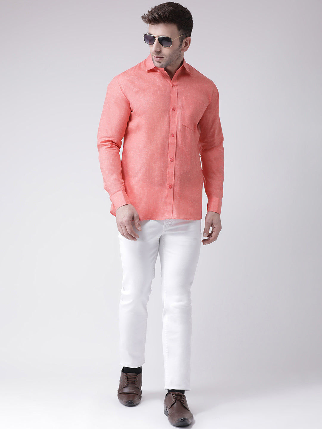 RIAG Orange Men's Full Sleeves Shirt - Distacart