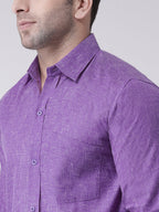 RIAG Purple Men's Full Sleeves Shirt - Distacart