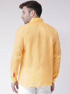 RIAG Yellow Men's Full Sleeves Shirt - Distacart