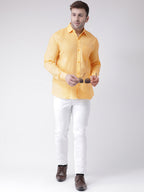 RIAG Yellow Men's Full Sleeves Shirt - Distacart