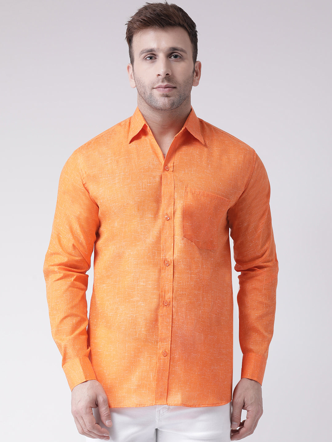 RIAG Orange Men's Full Sleeves Shirt - Distacart