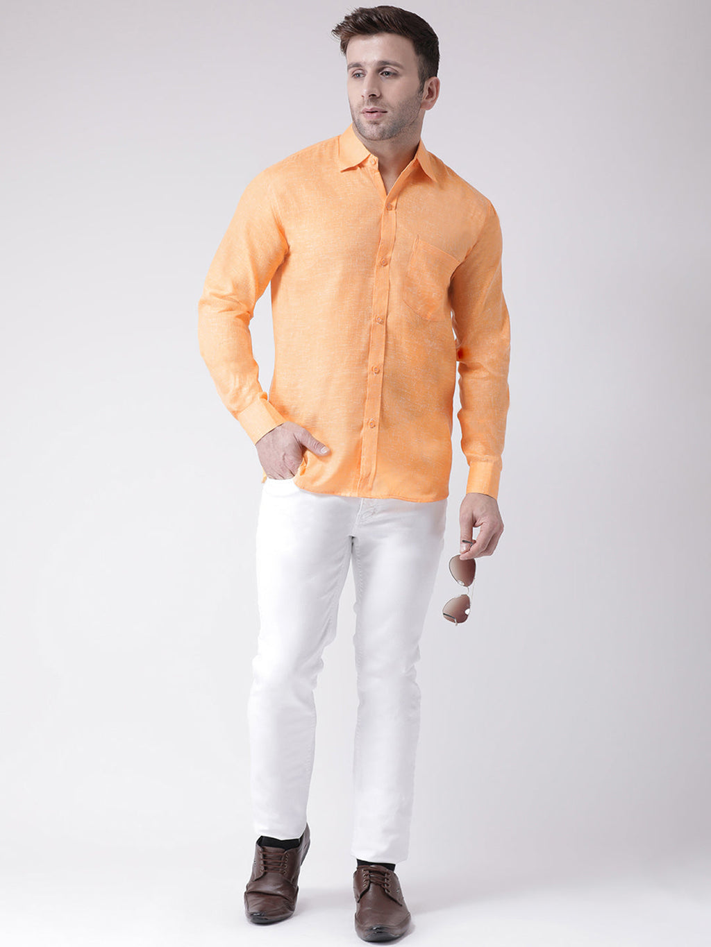 RIAG Orange Men's Full Sleeves Shirt - Distacart