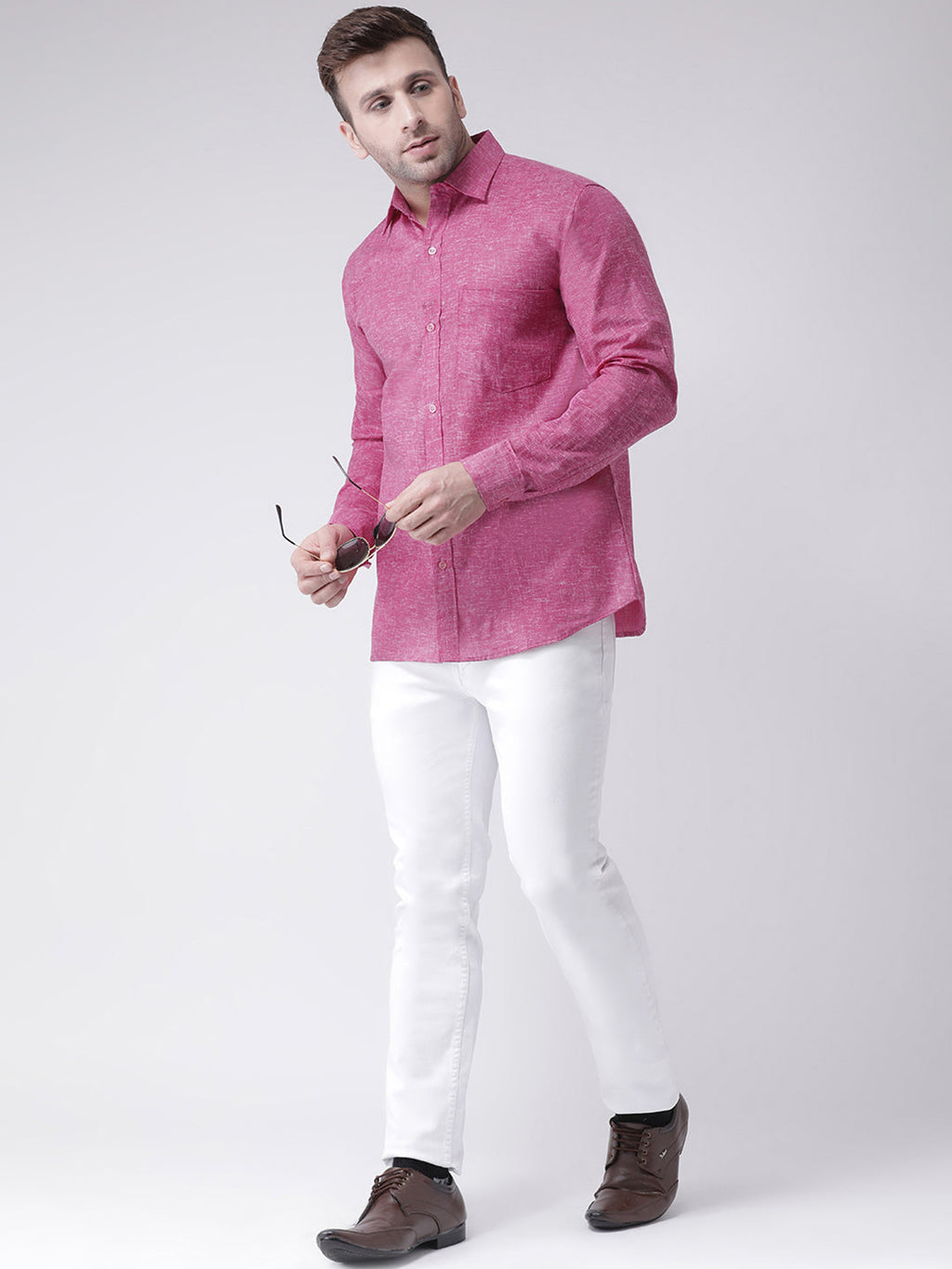 RIAG Purple Men's Full Sleeves Shirt - Distacart