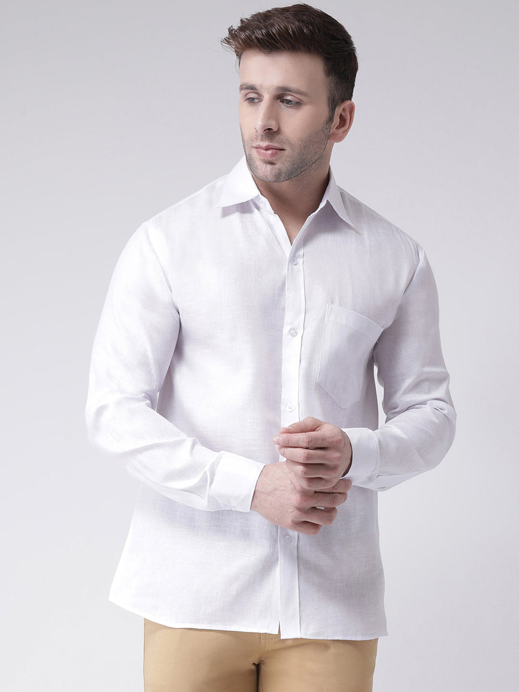 RIAG White Men's Full Sleeves Shirt - Distacart