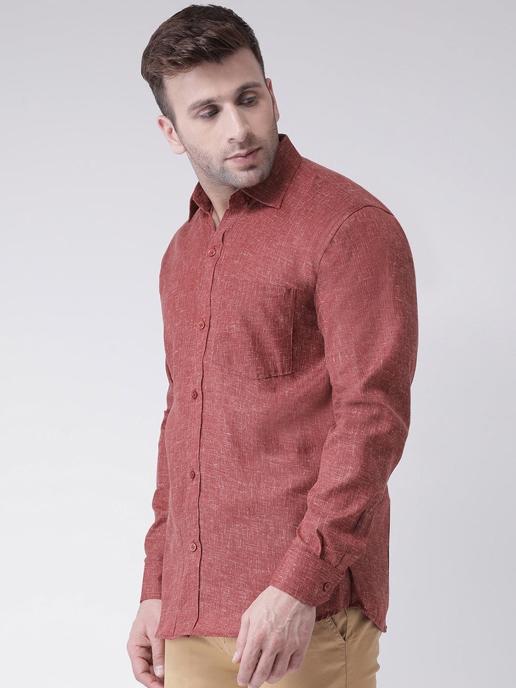 RIAG Brown Men's Full Sleeves Shirt - Distacart