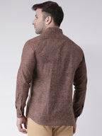 RIAG Brown Men's Full Sleeves Shirt - Distacart