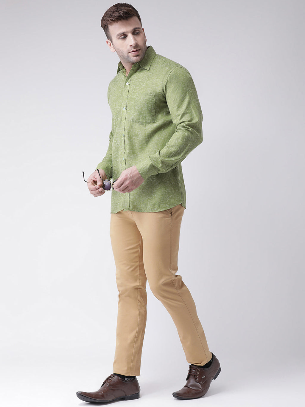RIAG Green Men's Full Sleeves Shirt - Distacart